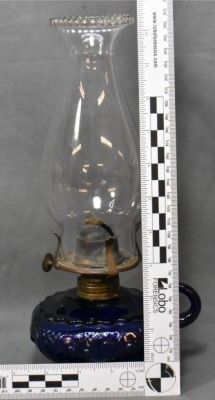 (2) Cobalt blue finger oil lamps: Princess Feather and Coolidge Drage - 9