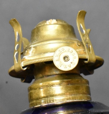 (2) Cobalt blue finger oil lamps: Princess Feather and Coolidge Drage - 13