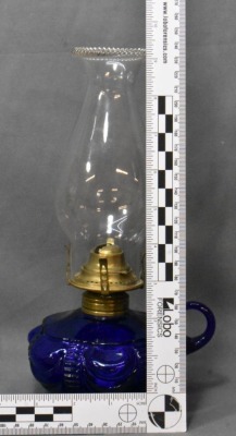 (2) Cobalt blue finger oil lamps: Princess Feather and Coolidge Drage - 14