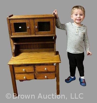 Homemade child-size kitchen cabinet,