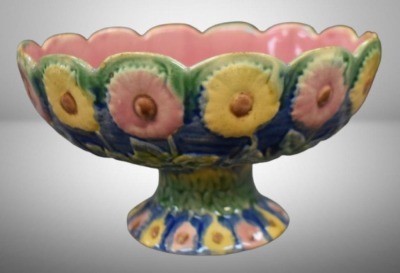 Majolica Etruscan Daisy compote