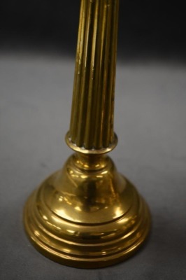 (2) Pair of brass candlesticks, 8" and 9" - 5