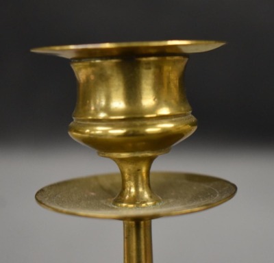 Pair of 6.25" brass candlesticks - 4
