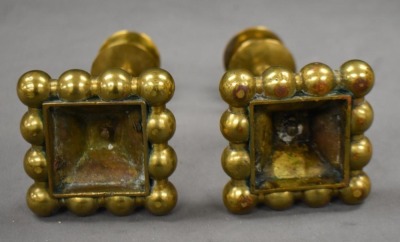 Pair of 6.25" brass candlesticks - 5