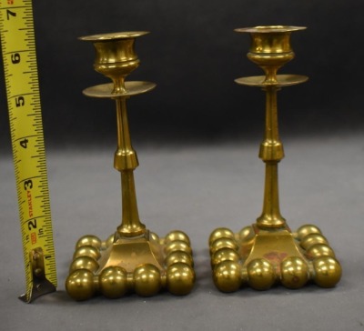 Pair of 6.25" brass candlesticks - 8