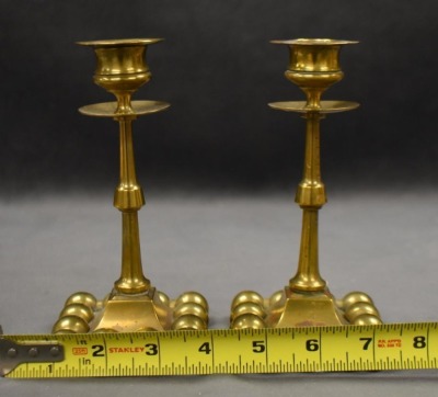 Pair of 6.25" brass candlesticks - 9
