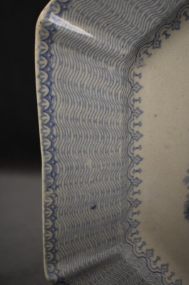 E. Challinor Nanking pattern Transfer Ironstone platter, blue - 3