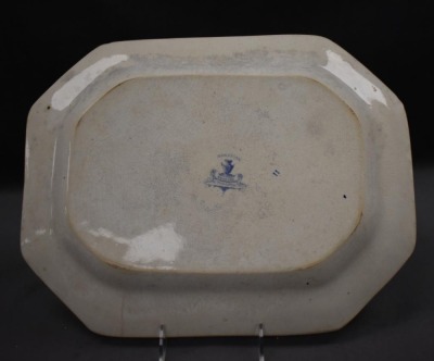 E. Challinor Nanking pattern Transfer Ironstone platter, blue - 4