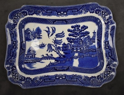 (4) Staffordshire Blue Willow platters - 6