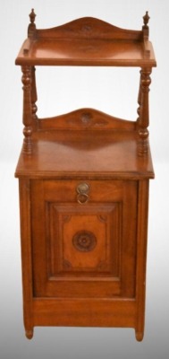 Antique Victorian coal hod scuttle, incised decorations