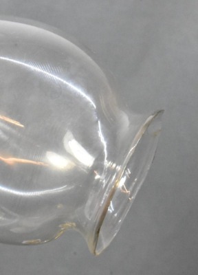 Petal and Rib "Sponged" Glass Oil Lamp. - 12