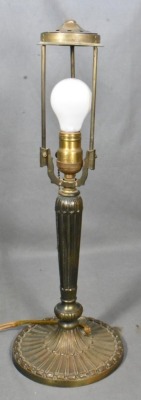 Mrkd PLB and G Co. (1808) 20" tall table lamp w/ reverse painted scenic shade - 6