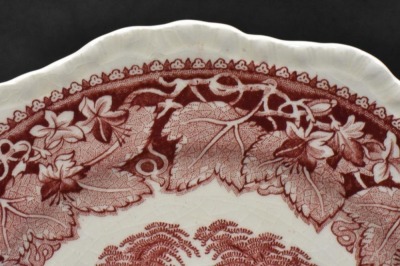 (12) Mason'sk Vista/ England Transferware 8"d plates, pink - 5