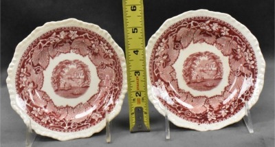 (13) Mason's Vista/ England Transferware 5.75"d desert plates, pink - 7