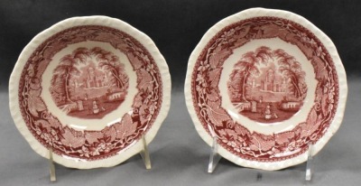 (10) Mason's Vista/ England Transferware 6.25"d bowls, pink - 2