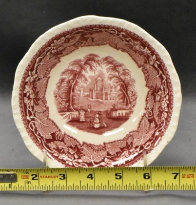 (10) Mason's Vista/ England Transferware 6.25"d bowls, pink - 9