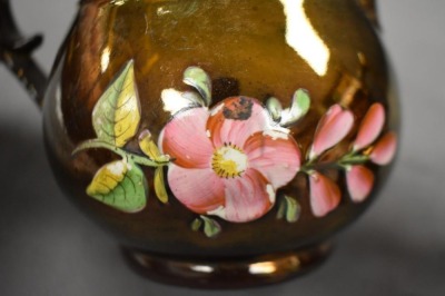 (3) English Copper Luster decorated pitchers: 4.5" pitchers - 7
