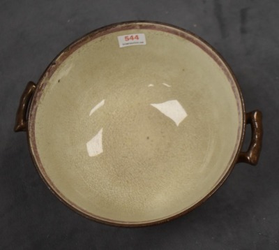 Copper Luster English porridge bowl w/ handles - 3