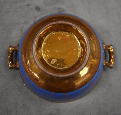 Copper Luster English porridge bowl w/ handles - 4