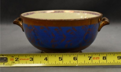 Copper Luster English porridge bowl w/ handles - 6
