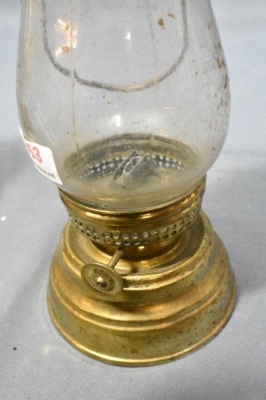 (2) Brass ice skater's oil lanterns, 7" petite size - 6