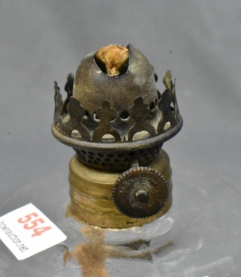 (2) Clear miniature oil lamps on square bases - 3