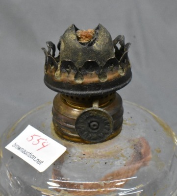 (2) Clear miniature oil lamps on square bases - 4