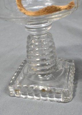 (2) Clear miniature oil lamps on square bases - 7