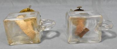 (2) Atterbury Log Cabin finger lamps, clear - 5