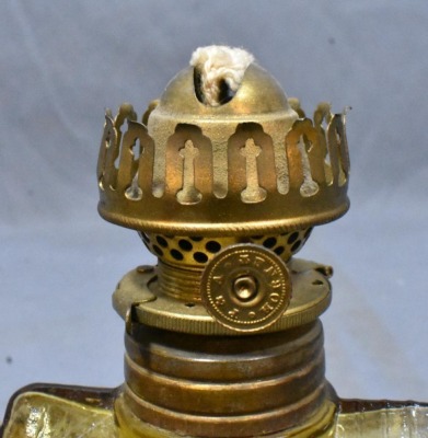 (2) Atterbury Log Cabin finger lamps, amber - 5