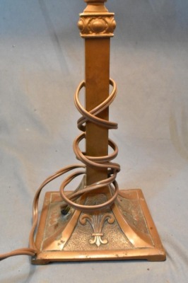 Slag Glass electric library lamp - 4