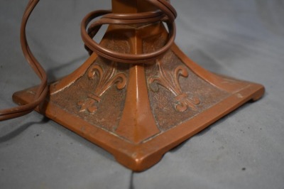 Slag Glass electric library lamp - 7