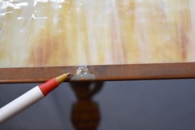 Slag Glass electric library lamp - 9