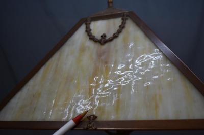 Slag Glass electric library lamp - 10