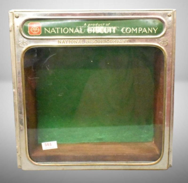 "National Biscuit Co" store display case, 10.5" sq. dia.