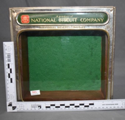 "National Biscuit Co" store display case, 10.5" sq. dia. - 9