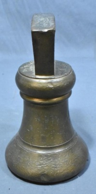 Mrkd. 14 LB.brass bell weight, 7.5" tall - 2