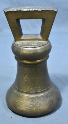Mrkd. 14 LB.brass bell weight, 7.5" tall - 3
