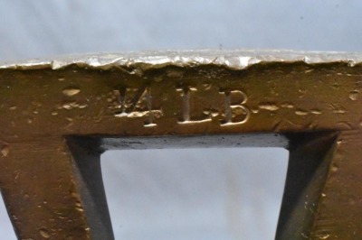 Mrkd. 14 LB.brass bell weight, 7.5" tall - 5
