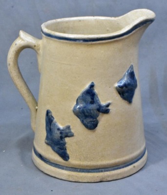 Flying Bluebird Stoneware pitcher, 8.5" tall - 3