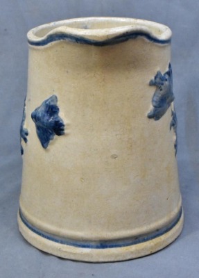 Flying Bluebird Stoneware pitcher, 8.5" tall - 4