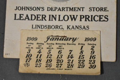 1909 advertising calendar - Johnson's Dept. Store, Lindsborg, Kansas - 5