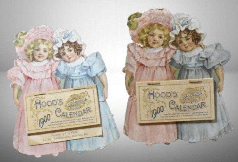 (2) 1900 Hood's Sarsaparilla Proverb stand alone calendars