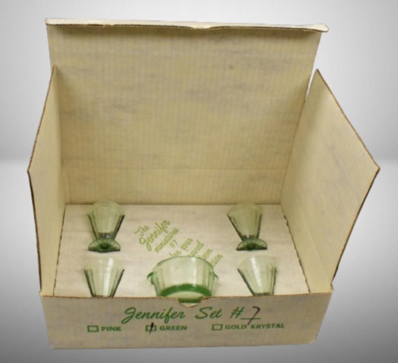 Mosser Glass Jennifer Set #7, green, mib