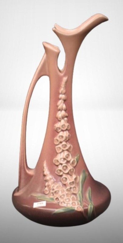 Roseville Foxglove 6-15" ewer, pink