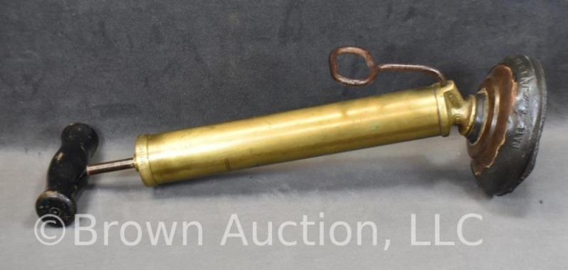 Pat'd. 1900 brass "Giant Household Pump" - closet plunger?