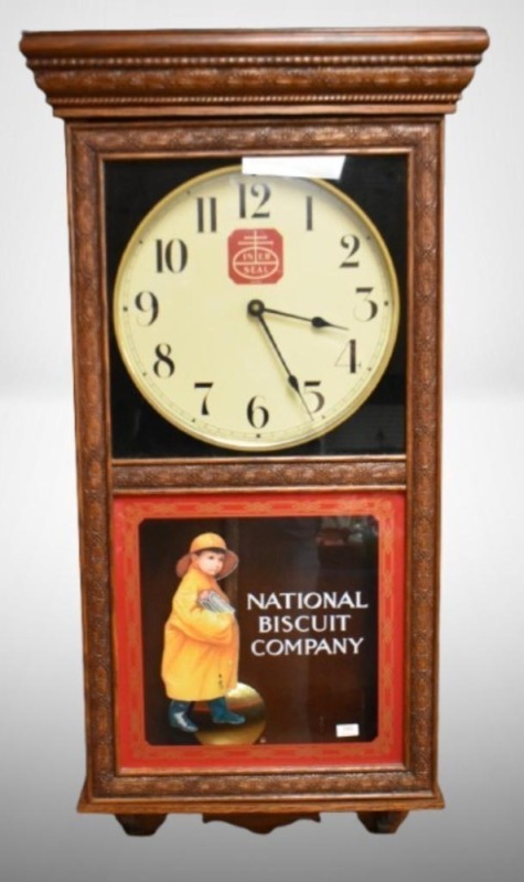 Wall mount Inter Seal advertising clock - "National Biscuit Co."