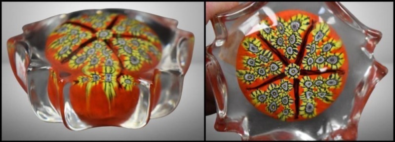 Carl Kraft millefiori paperweight