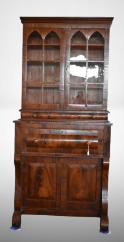 Massive Mahogany drop-front secretary desk/ bookcase - great piece!
