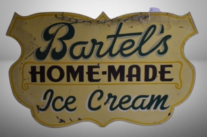 Bartel's Home-Made Ice Cream dbl. sided adver. sign